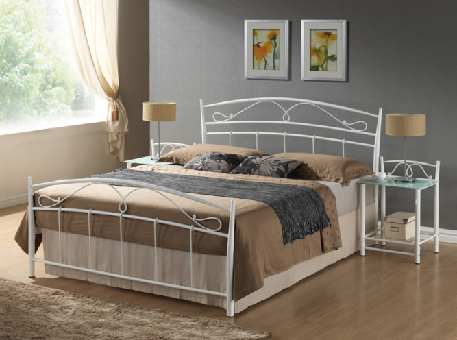 Manželská posteľ 160 cm - Signal - Siena biela (s roštom)
