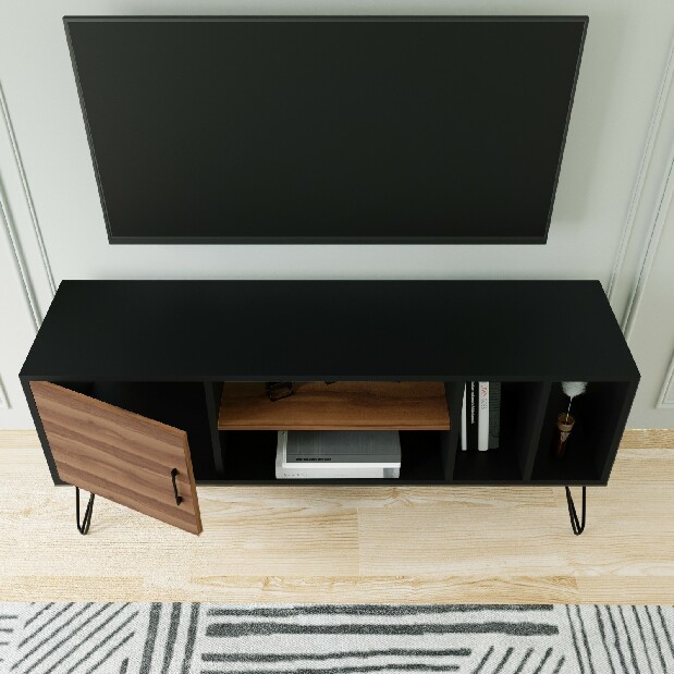 TV stolík/skrinka Tivoli (Čierna + Hnedá)