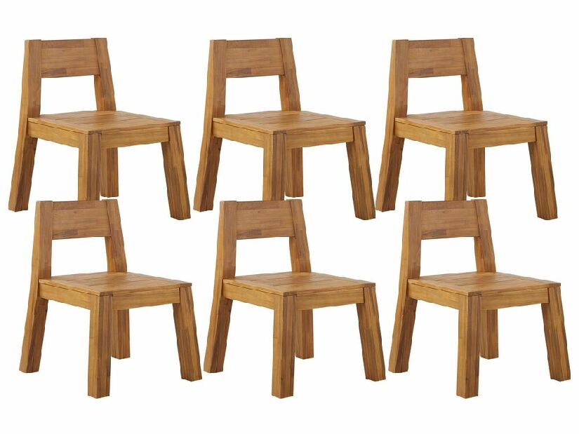 Set 6 ks záhradných stoličiek Livza (svetlé drevo)