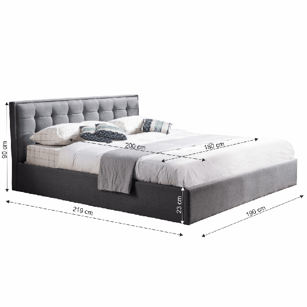 Manželská posteľ 180 cm Essie (s roštom)