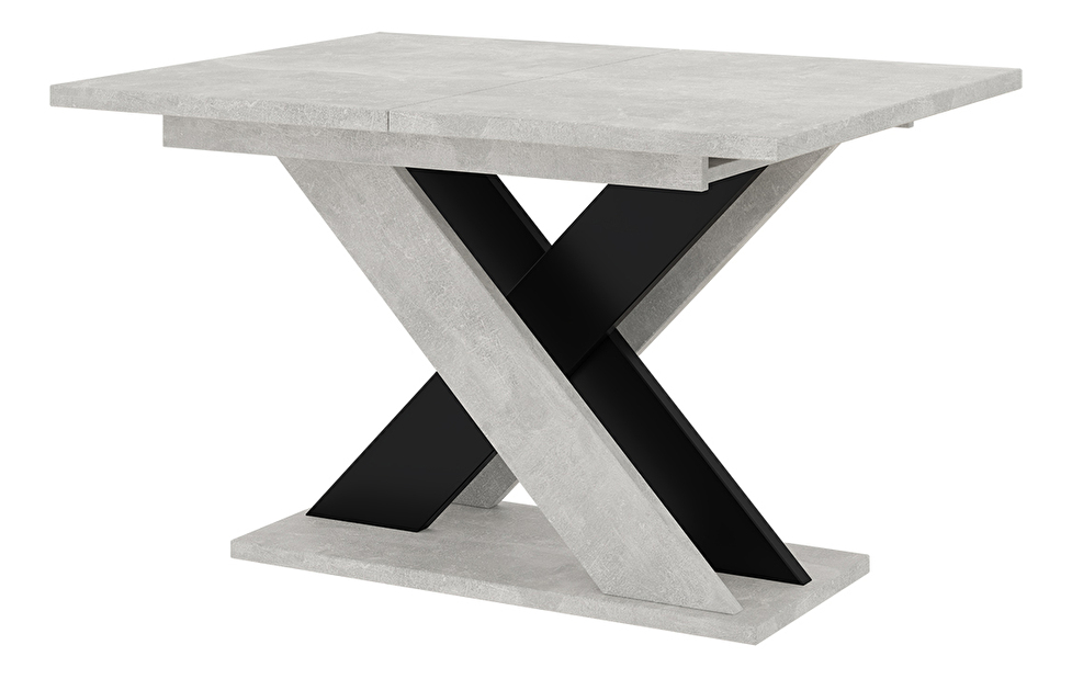 Jedálenský stôl Xalin (svetlosivá + čierna) (pre 4 až 6 osôb)