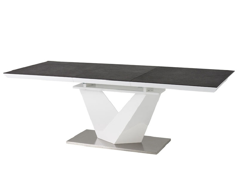 Rozkladací jedálenský stôl 140-200 cm Allegra (čierna + biela) (pre 8 a viac osôb)