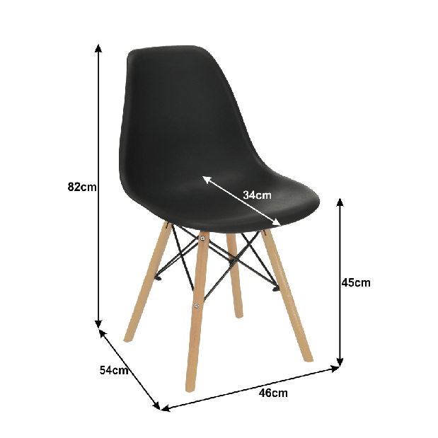 Jedálenská stolička Cisi 3 (čierna)