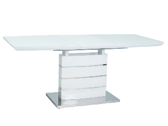 Rozkladací jedálenský stôl 140-180 cm Leisha (biela + biela) (pre 4 až 8 osôb)