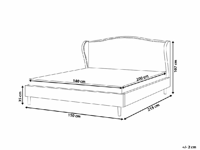 Manželská posteľ 140 cm COLLETTE (s roštom) (béžová)