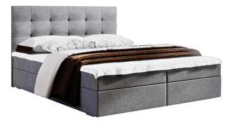 Manželská posteľ  Boxspring 140 cm Fade 2 (sivá) (s matracom a úložným priestorom) *výpredaj