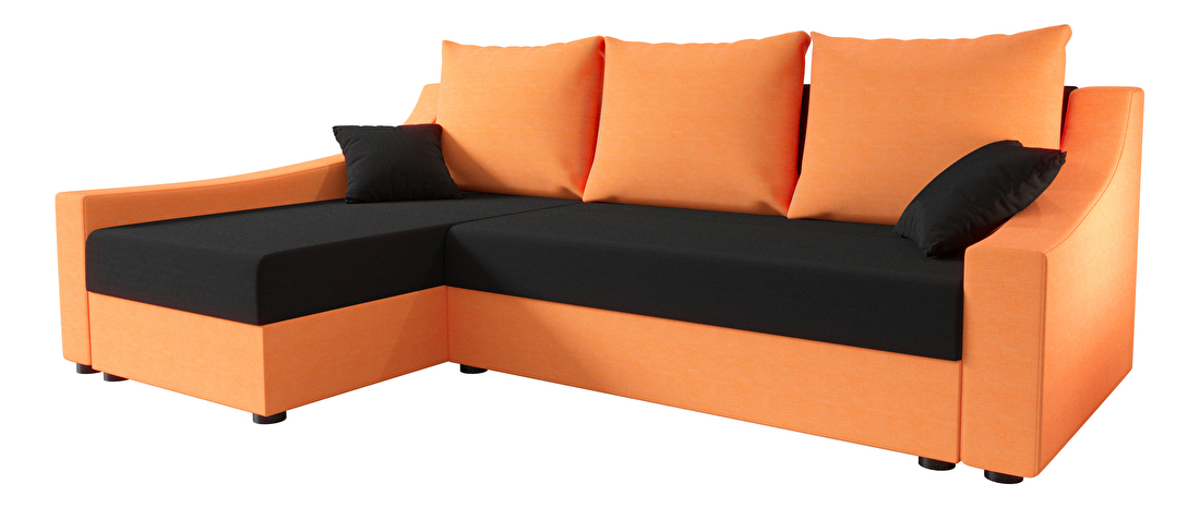 Rohová sedacia súprava Opal L (oranžová + čierna) (L)