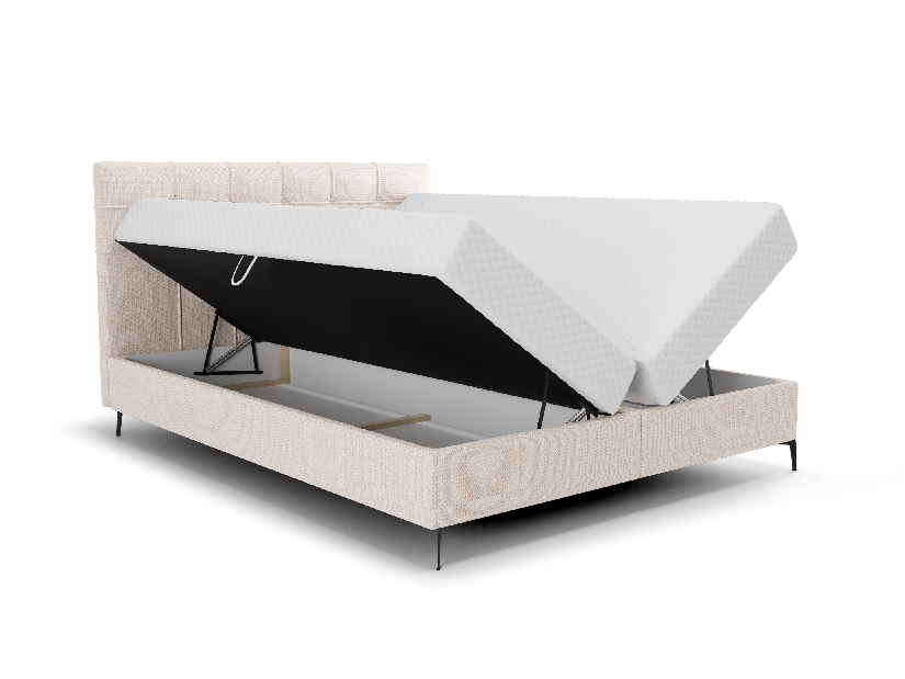 Manželská posteľ 200 cm Infernus Bonell (tmavozelená) (s roštom, s úl. priestorom)