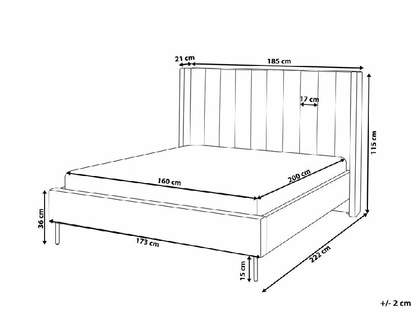 Manželská posteľ 160 cm Vue (béžová) (s roštom)