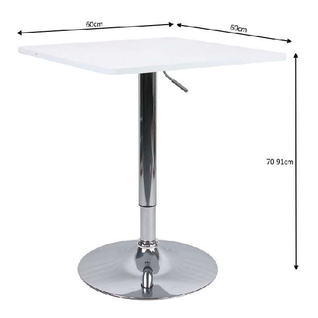 Barový stôl Freya (biela) (pre 4 osoby)