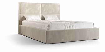 Manželská posteľ 160 cm Alfonso (béžová) (s roštom a úložným priestorom)