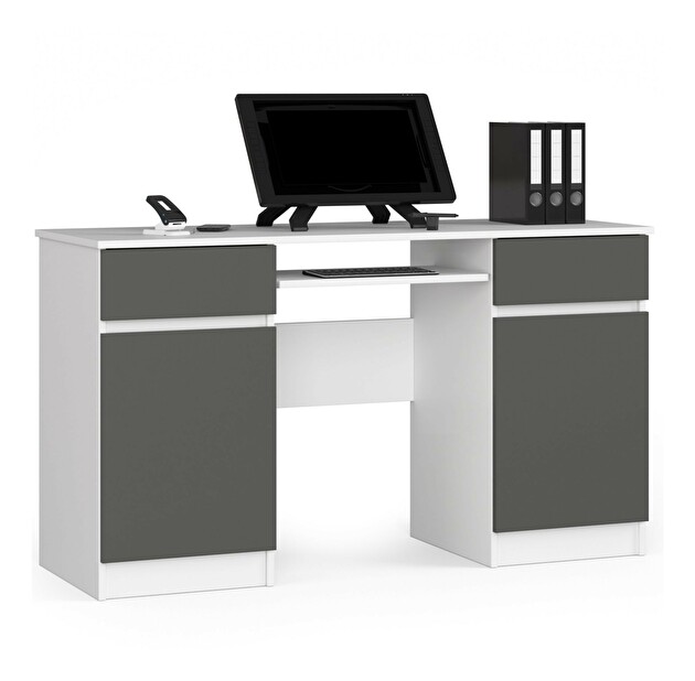 PC stolík Bahadur (biela + sivá)