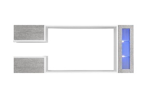 Obývacia stena Gwyn 29 BTW GX (beton + biela) (s osvetlením)