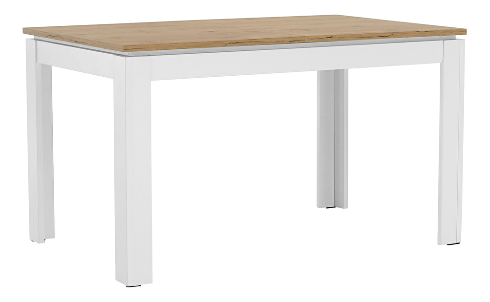Jedálenský stôl Vilgi (pre 4 až 6 osôb) (biela + dub wotan)