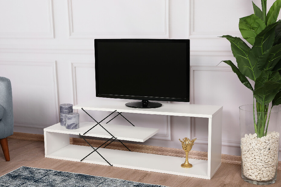 TV stolík/skrinka Ziky (biela)