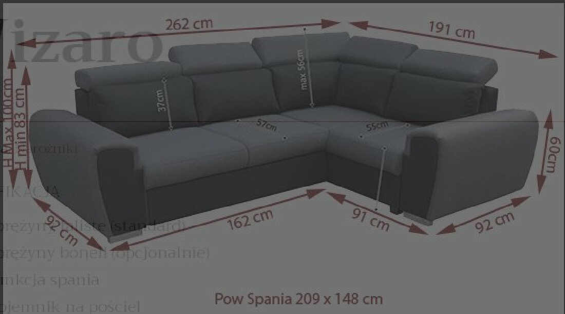 Rohová sedačka Ward (hnedá + béžová) (L)