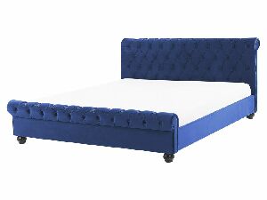 Manželská posteľ 160 cm ARCHON (s roštom) (modrá)