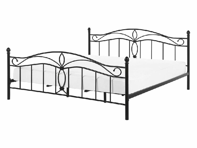 Manželská posteľ 140 cm Aicha (čierna) (s roštom)