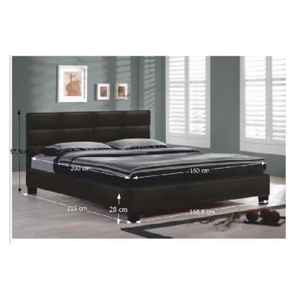 Manželská posteľ 160 cm Mivory (čierna) (s roštom)