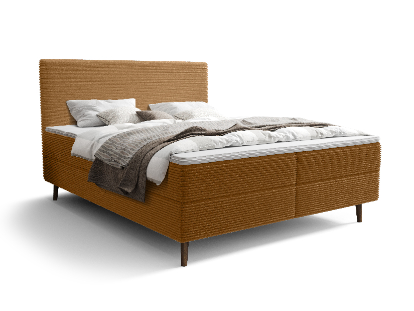 Manželská posteľ 160 cm Napoli Comfort (karamelová) (s roštom, s úl. priestorom)