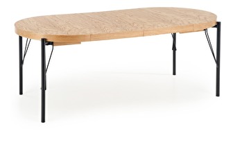 Jedálenský stôl Inarus (dub prírodný + čierna) (pre 4 až 8 osôb)