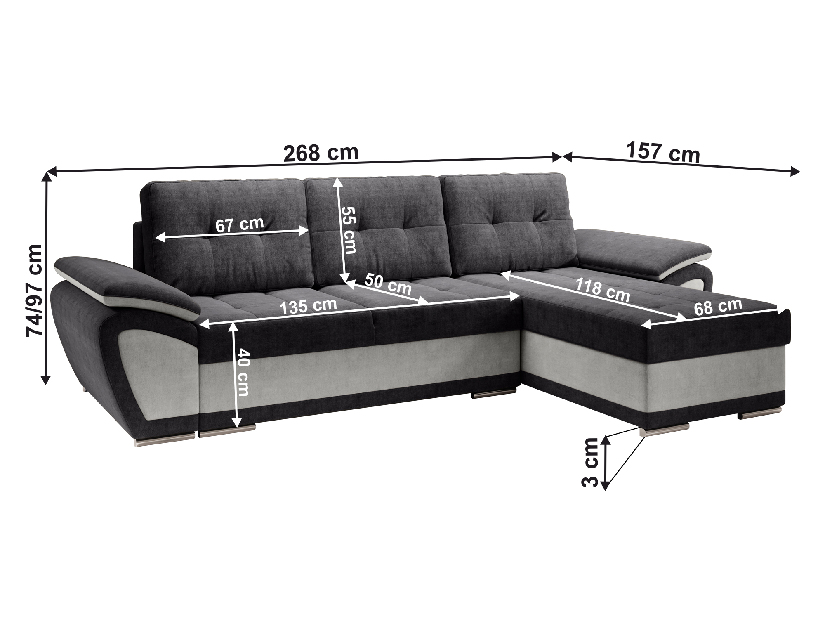 Rozkladacia sedacia súprava Elik (orinoco 90 + orinoco 96) (P) 
