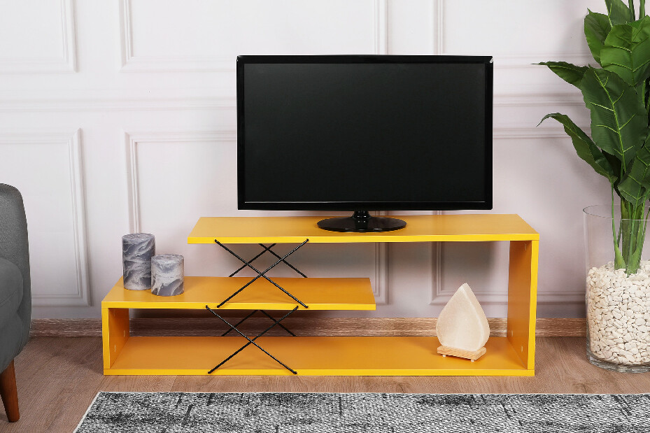 TV stolík/skrinka Ziky (žltá)
