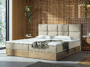 Kontinentálna posteľ 180 cm Mirjan Bolondra (zlatý remeselný dub + soro 21)