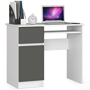 PC stolík Bhaskar (biela + sivá) (L)