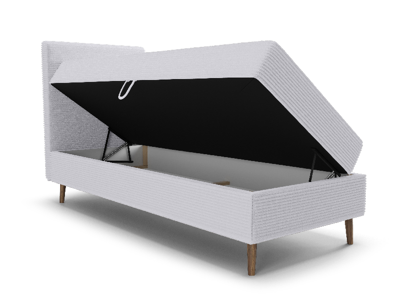 Jednolôžková posteľ 90 cm Napoli Bonell (sivá) (s roštom, s úl. priestorom)