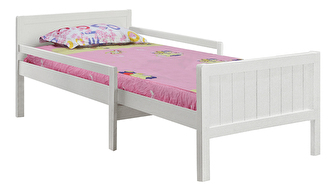 Jednolôžková posteľ 90 cm Elunna (biela) (s roštom)