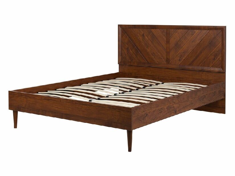 Manželská posteľ 140 cm MILLET (s roštom) (tmavé drevo)