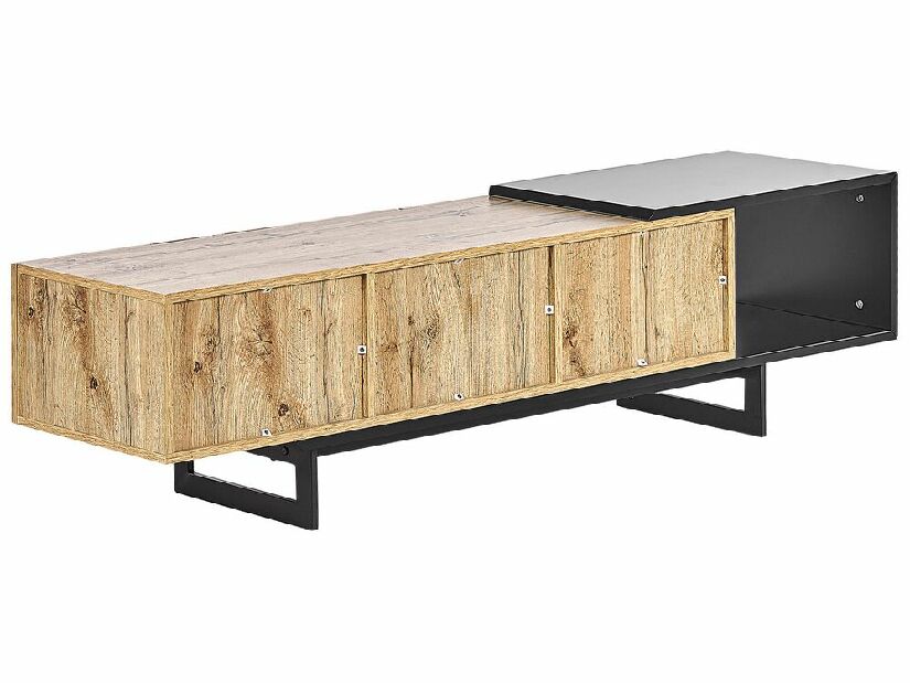 TV stolík/skrinka FIRRO (svetlé drevo + čierna)