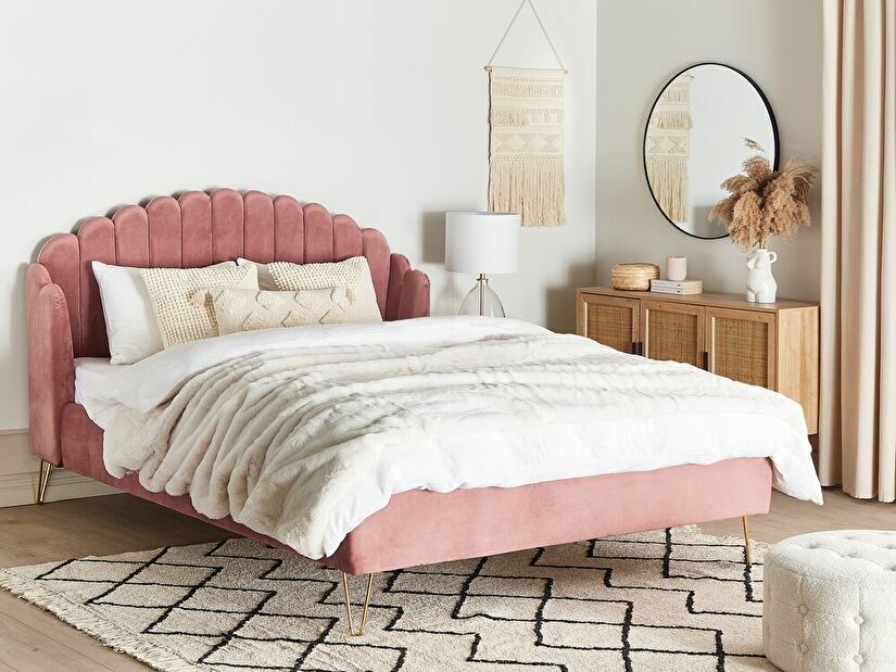 Manželská posteľ 180 cm Alise (ružová) (s roštom)