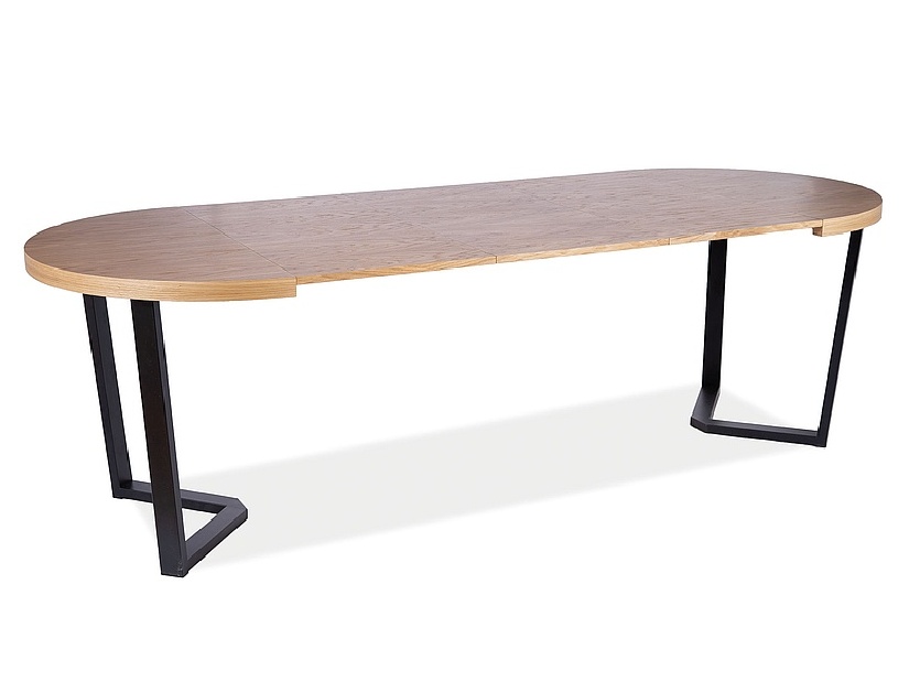 Rozkladací jedálenský stôl 100-250 cm Perly (dub + čierna) (pre 4 až 8 osôb)