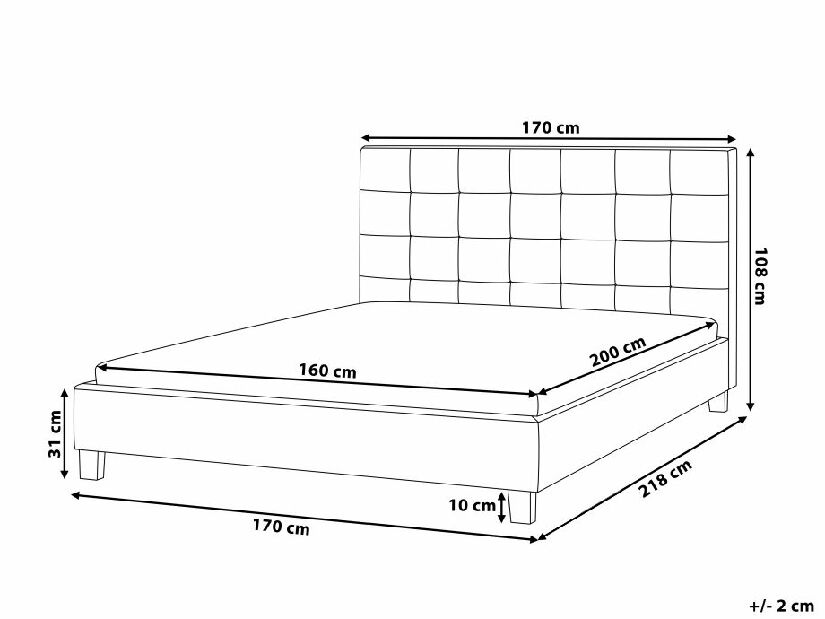 Manželská posteľ 160 cm ROLLA (s roštom) (tmavosivá)