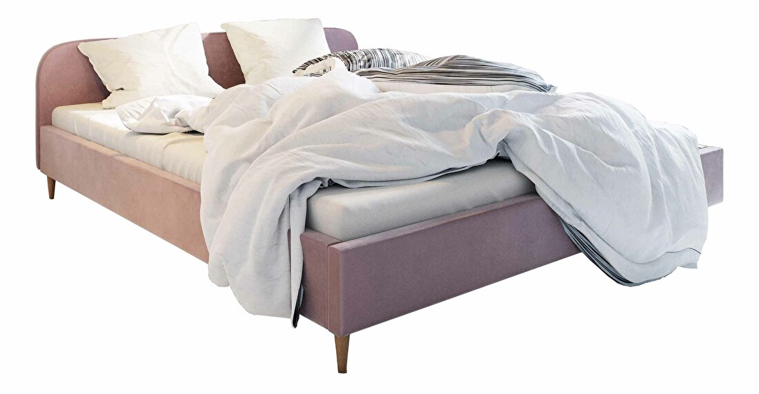 Manželská posteľ 120 cm Lon (svetloružová) (bez roštu a úložného priestoru)