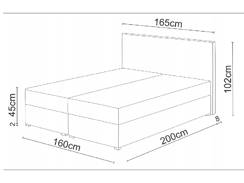 Manželská posteľ Boxspring 160 cm Lilac (vzor + hnedá) (s matracom a úložným priestorom)