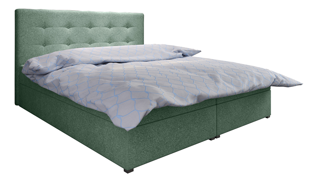 Manželská posteľ Boxspring 160 cm Fade 1 (mätová) (s matracom a úložným priestorom)