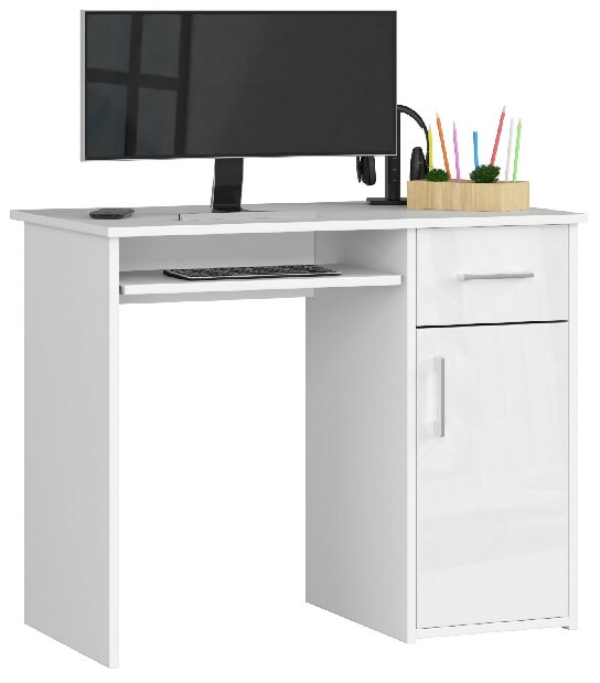 PC stolík Padma (biela + biely lesk)