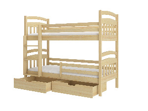 Poschodová detská posteľ 200x90 cm Adriana (s roštom) (borovica)