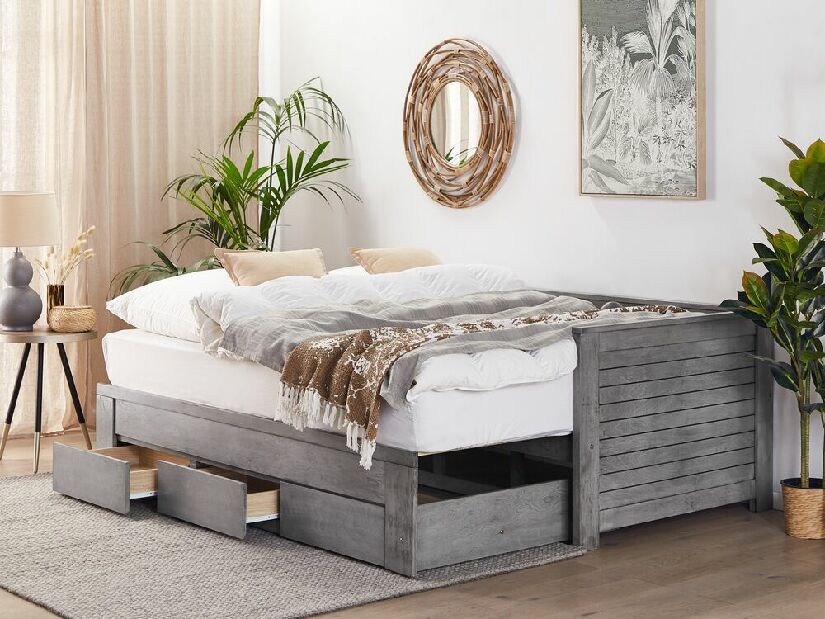 Rozkladacia posteľ 91 cm CAJUN (s roštom) (sivá)