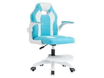 Detská otočná stolička s podnožou RAMIN (modrá + biela)