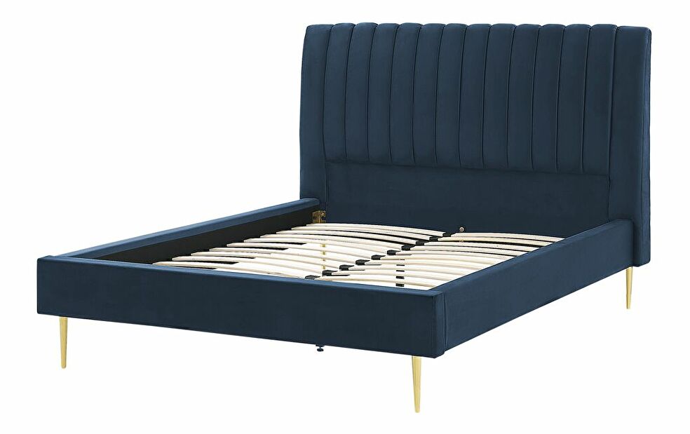 Manželská posteľ 140 cm Marvik (modrá)