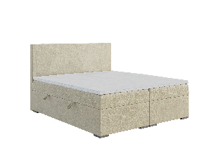 Kontinentálna posteľ 160 cm Lemmy (svetlobéžová) (s matracom a úl. priestorom)