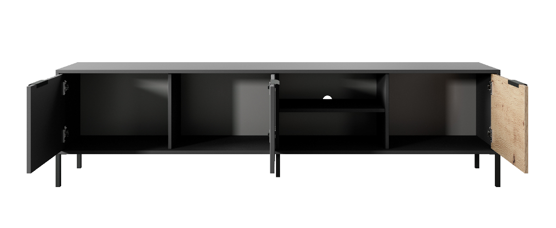 TV stolík/skrinka Rastafa 203 3D (dub artisan + čierna)