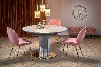 Jedálensky stôl Moscato (sivý mramor + svetlosivá)