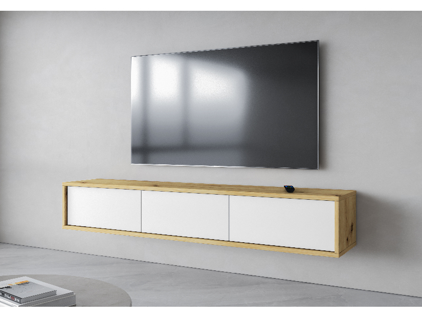 TV stolík Fiora 38 (dub artisan + biela)