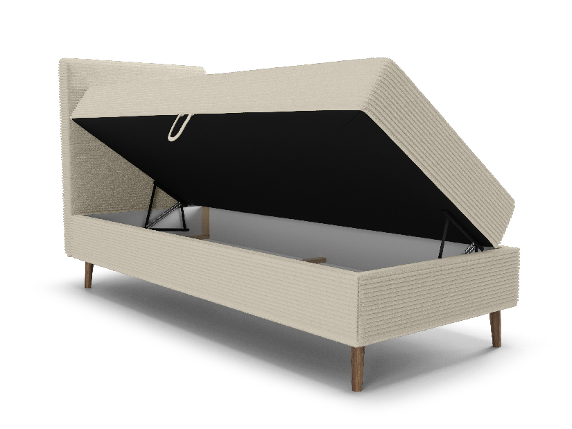Jednolôžková posteľ 80 cm Napoli Bonell (krémová) (s roštom, s úl. priestorom)