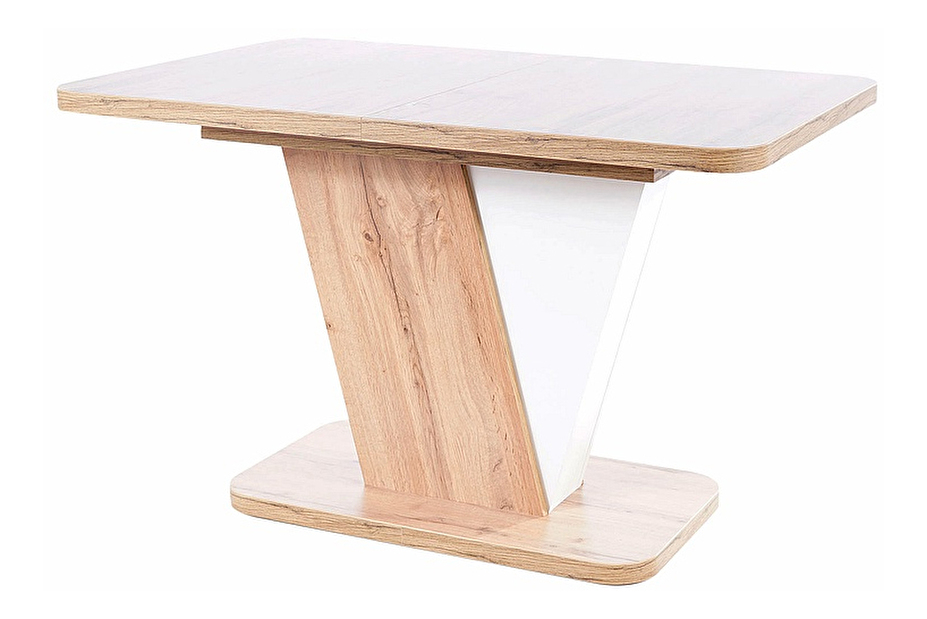 Rozkladací jedálenský stôl 120-160 cm Cecila (dub wotan + biela mat) (pre 4 až 6 osôb)